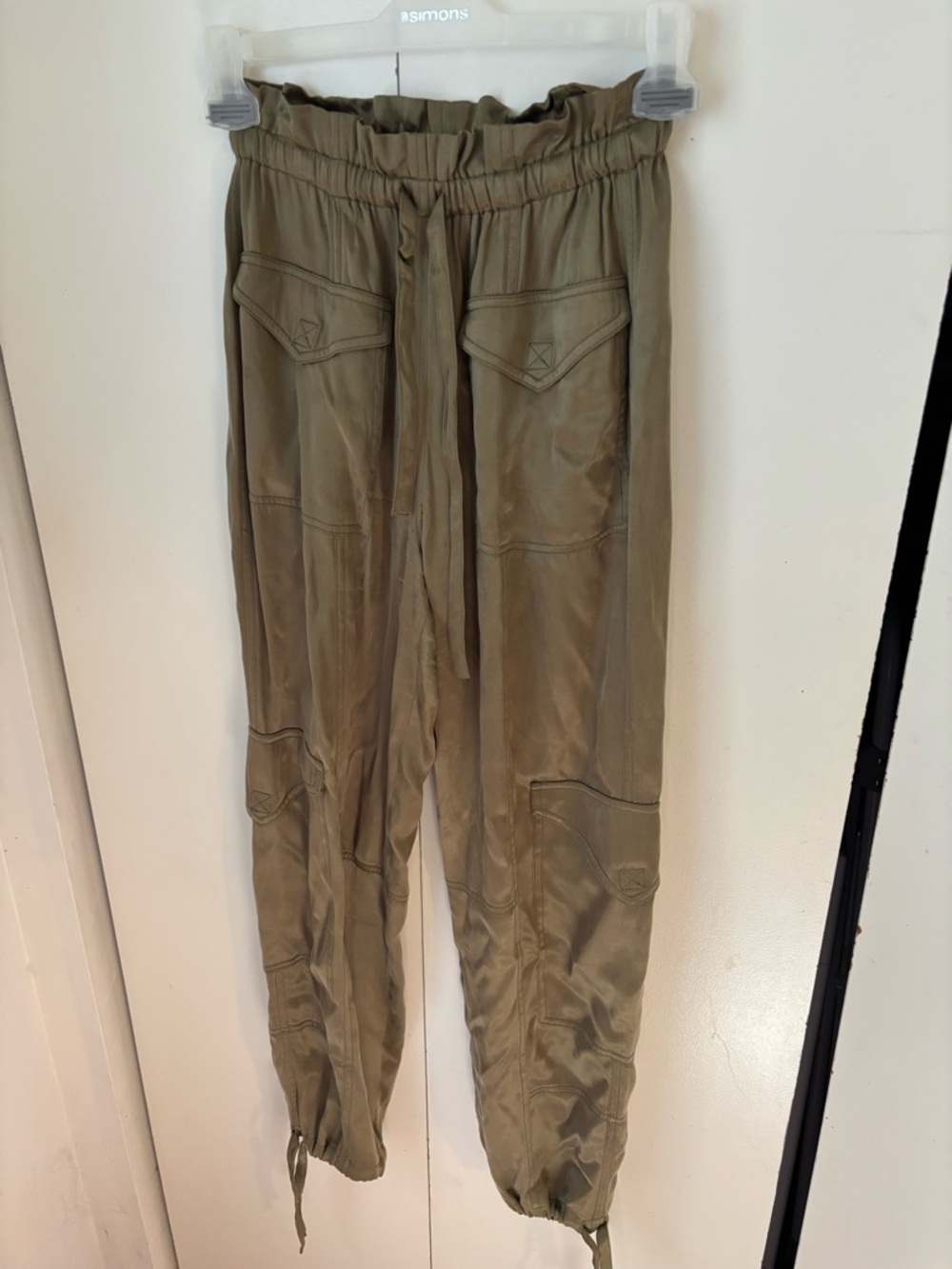 Ganni Olive Utility Cargo Joggers